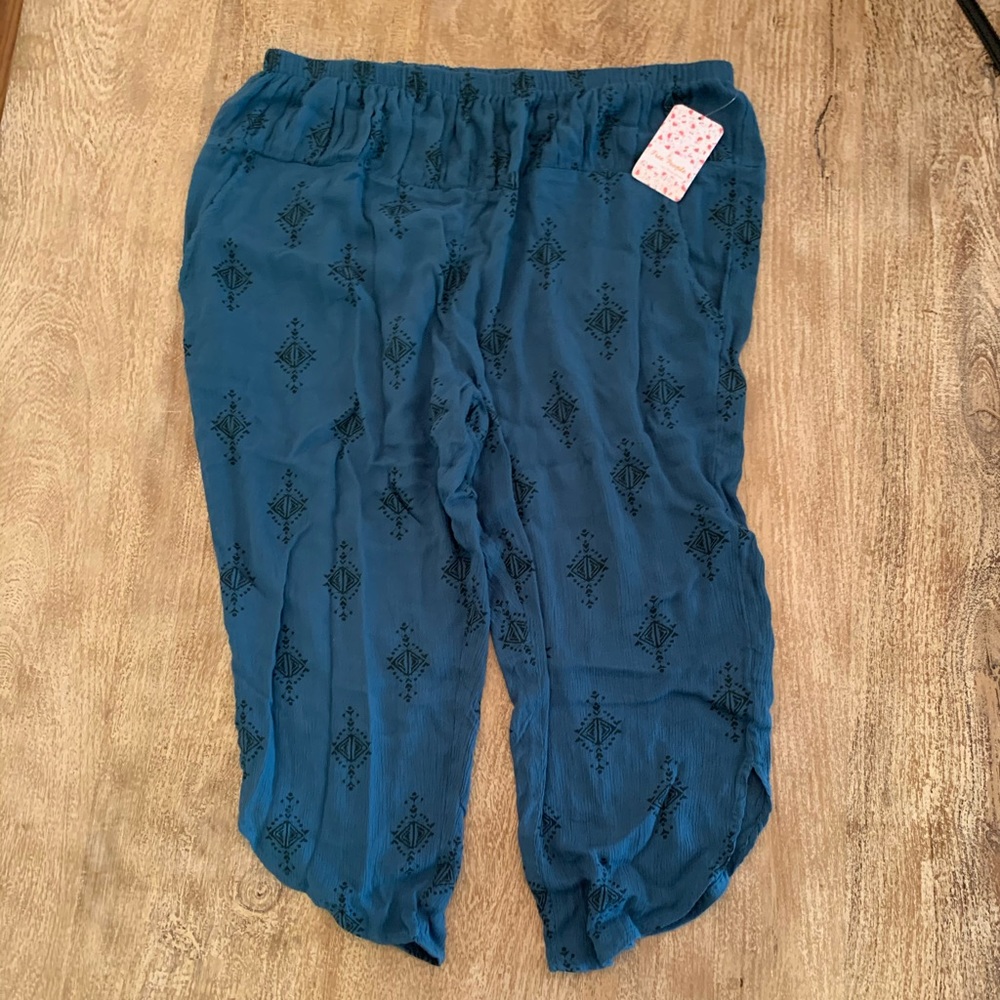 NWT Free People Blue Boho Harem Pants Medium